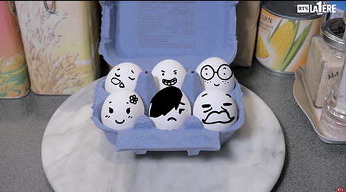 Miniature video d'oeufs avec des visages